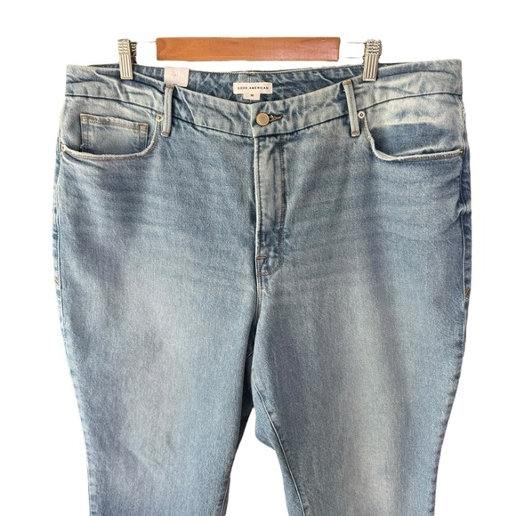 Good American - NWOT Good Petite Straight Raw Hem Plus Size Jeans Sz 16 - Picture 2 of 6